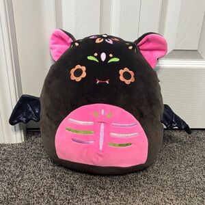 Squishmallows Black and Pink Plush Bat Dalia